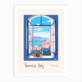 Taormina Cat On A Window 4 Italian Summer Collection Art Print