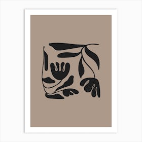 Moody Neutral Flowers Art Print