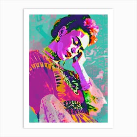 Frida Kahlo, bunte Neon Pop Art Druck Art Print