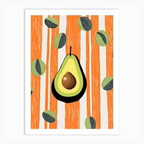 Avocado Fruit Summer Illustration 3 Art Print