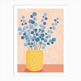 Blue Flowers In A Vase 16 Art Print