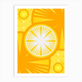 Geometric Abstract Glyph in Happy Yellow and Orange n.0075 Art Print