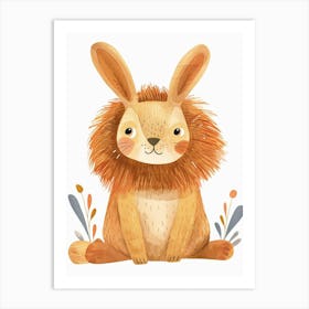 Lionhead Rabbit Kids Illustration 4 Art Print