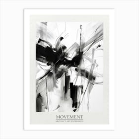 Movement Abstract Black And White 5 Poster Art Print