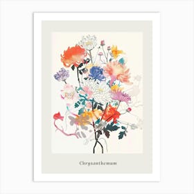 Chrysanthemum 3 Collage Flower Bouquet Poster Art Print