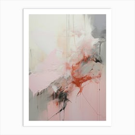 Muted Pink Tones, Abstract Raw Painting 0 Art Print