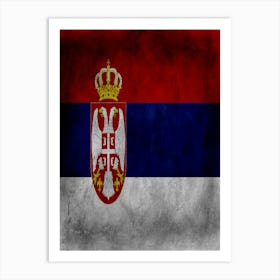 Serbia Flag Texture Art Print