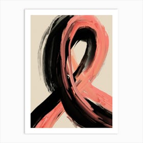 Black And Peach No 1 Art Print