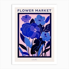 Blue Flower Market Poster Lilac 6 Art Print