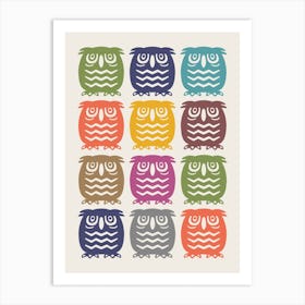 12 Owls Art Print