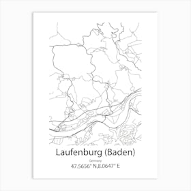 Laufenburg (Baden),Germany Minimalist Map Art Print