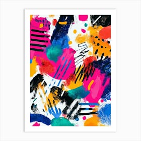 Modern Multicolor Futuristic Pop Art Pattern Art Print