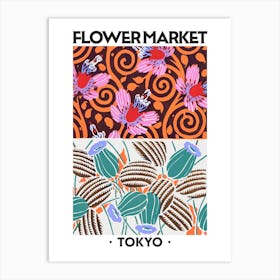 Flower Market Tokyo Eugene Seguy Vintage Botanical Art Print