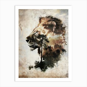 Poster Lion Africa Wild Animal Illustration Art 03 Art Print