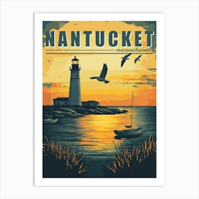 Vintage Nantucket, Massachusetts - Island Charm Art Print