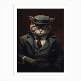 Gangster Cat American Shorthair Art Print