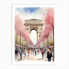 Champs-Elysées Avenue. Paris. The atmosphere and manifestations of spring. 12 Art Print