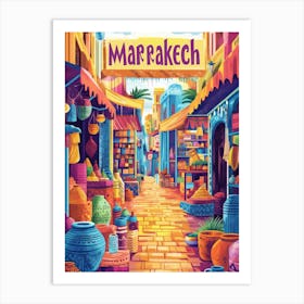 Aihrgdesign A 1970s Inspired Travel Poster For Marrakech 3 Art Print