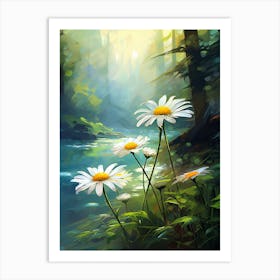 Daisy Wildflower In Rainforest, South Western Style (2) Art Print