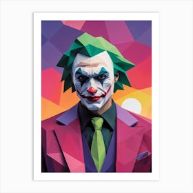 Joker Portrait Low Poly Geometric (28) Art Print