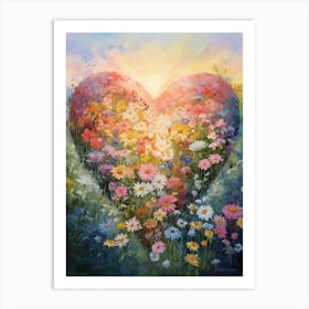 Daisy In Heart Formation 5 Art Print
