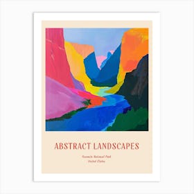 Colourful Abstract Yosemite National Park Usa 1 Poster Art Print