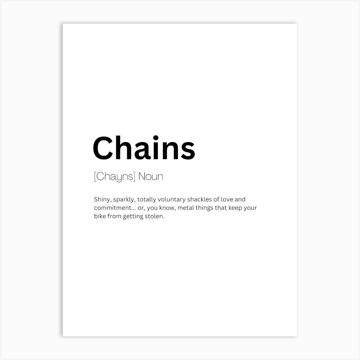 Chains Definition Meaning 1 Art Print by Kaigozen