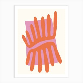 Pink and Orange Leaves Matisse Inspired Abstract Art Print