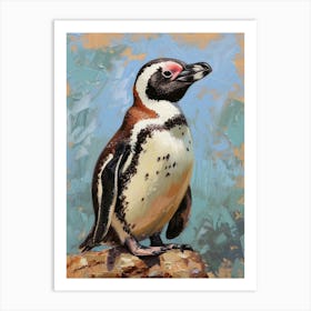 African Penguin Laurie Island Oil Painting 4 Art Print