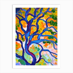 Live Oak tree Abstract Block Colour Art Print