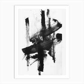 Black And White Abstract Painting 10 Art Print