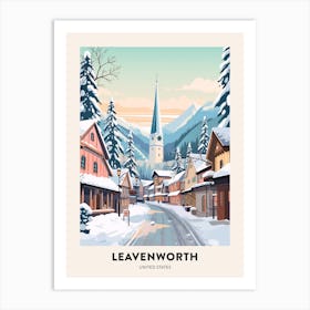 Vintage Winter Travel Poster Leavenworth Washington 4 Art Print
