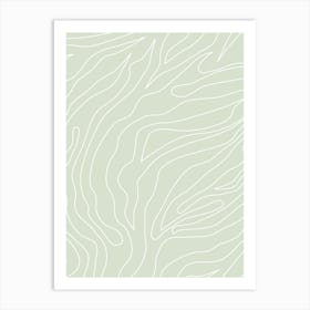 Minimal Line Sage Green Art Print