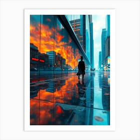 Portrait Of A Man in Reflection Art Print