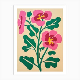 Cut Out Style Flower Art Sweet Pea 4 Art Print