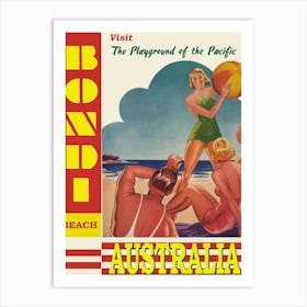 Bondi Beach Australia Retro Vintage Poster Art Print