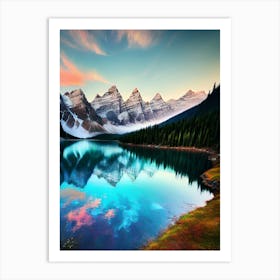 Mountain Lake At Sunset 3 Art Print