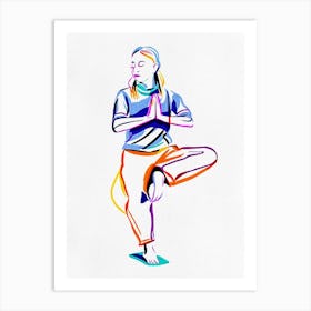 Woman Doing Yoga Art Print