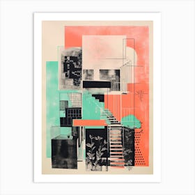 A House In London, Abstract Risograph Style 1 Art Print