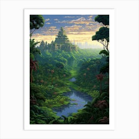 Yasuni National Park Pixel Art 4 Art Print