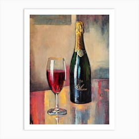 New Zealand Sparkling Wine Oil Painting Cocktail Poster Art Print