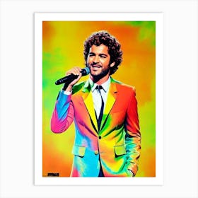 David Bisbal Colourful Pop Art Art Print