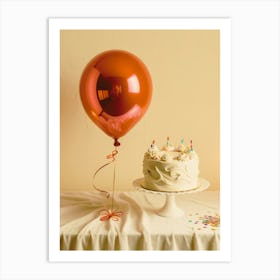 Orange Foil Balloon Art Print