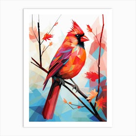 Bird Painting Collage Northern Cardinal 2 Art Print