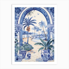 Blue And White Tile 1 Art Print