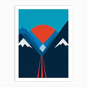 Telluride, Usa Modern Illustration Skiing Poster Art Print
