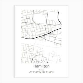 Hamilton Township,Canada Minimalist Map Art Print