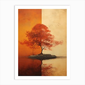 Tree in autumn colors Art Print