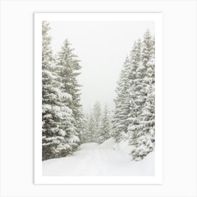 Hike in the Snowy Forest | Retro | Austria Art Print