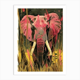 Pink Elephant Art Print